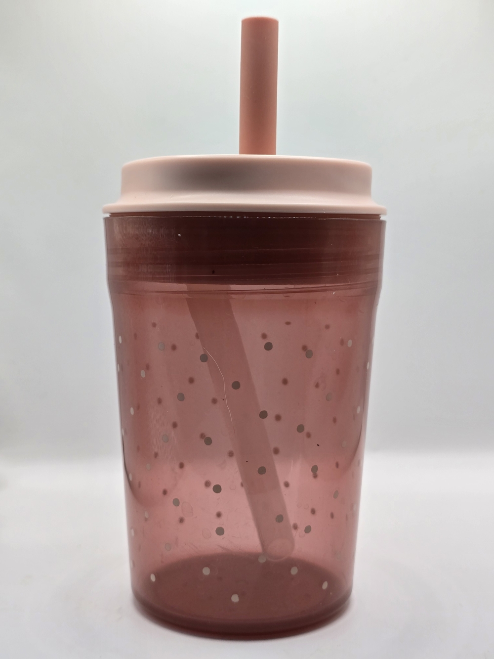 NWOT - Pillowfort Pink Polka Dot Reusable Straw Tumbler